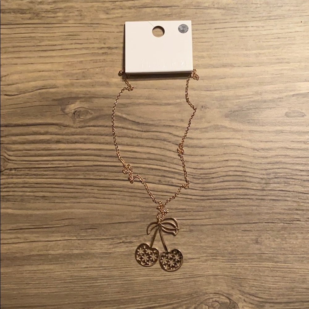 Forever 21 cherry necklace